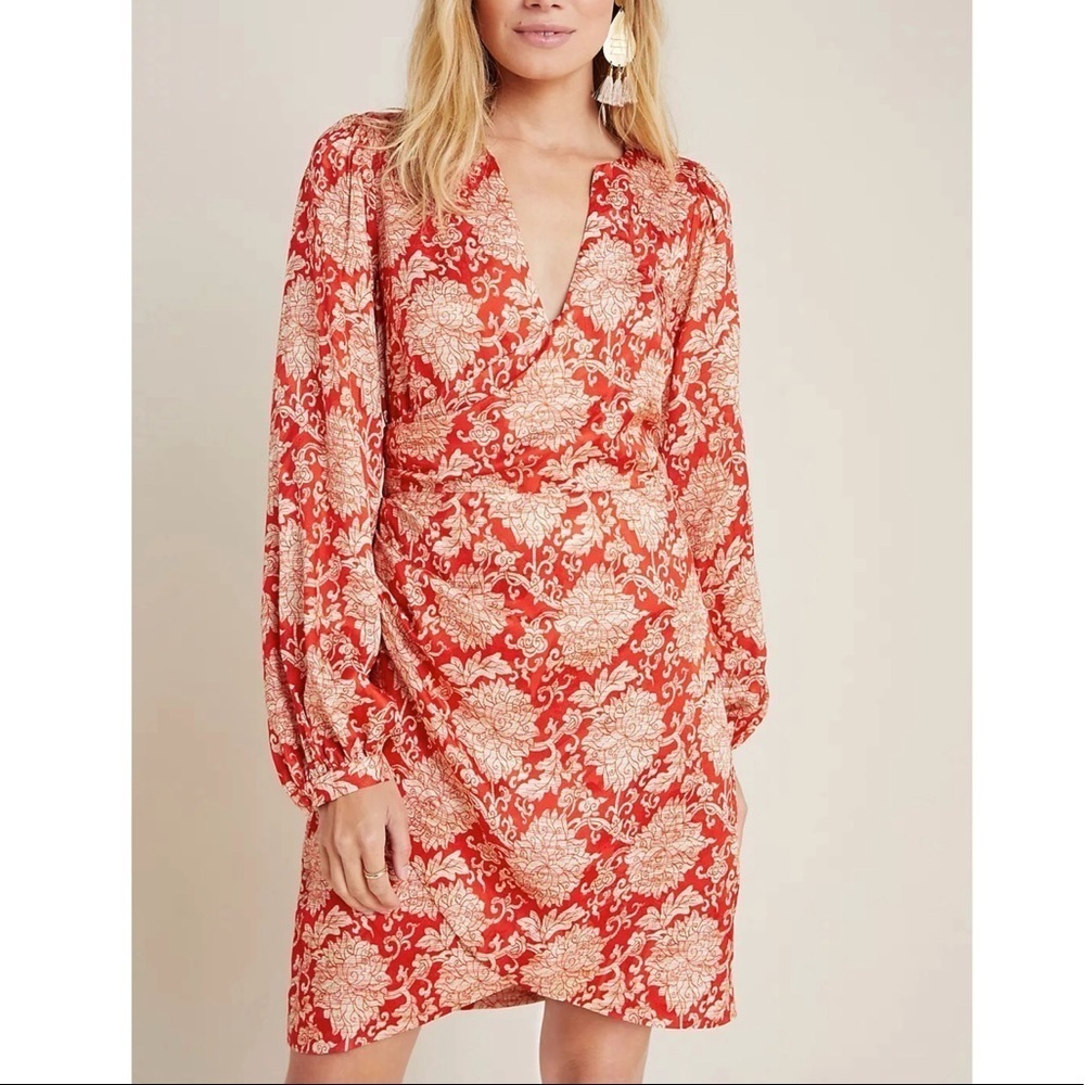 NWT Anthropologie Skylar Surplice Mini Dress